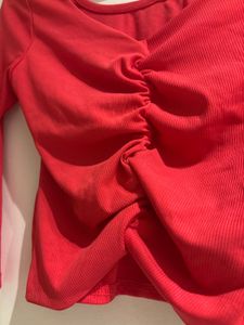 Red Long Sleeve Top