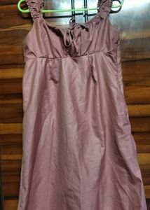 Mauve Tie-Front Dress