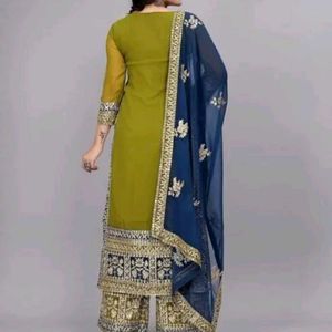 Elegant Green Embroidered Salwar Kameez Suit