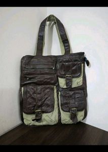 Vintage Y2k Canvas Bag With Many Pockets