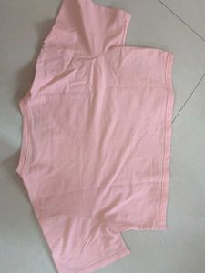 oversized pink crop top