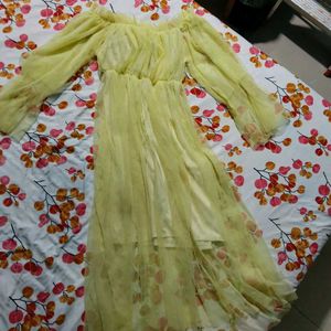 Yellow Off-Shoulder Maxi Dress