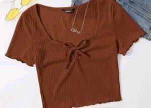 Cute Brown Crop Top
