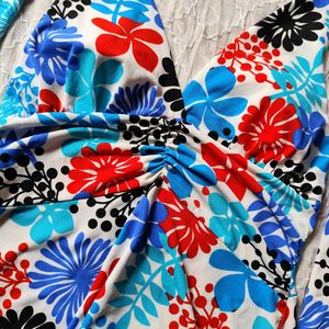 Floral Vibe Wrap Dress – Free Size