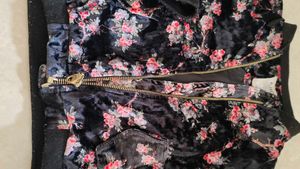 Floral Velvet Bomber Jacket