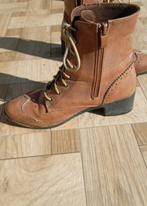 Brown Leather Boots For Women 👢