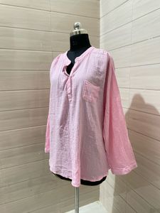 light pink oversized cotton shirt