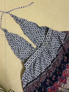 Patterned Halter Sundress