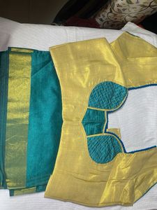 Saree And Stitched Blouse Like New
