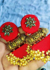 Red &amp; Gold Earrings