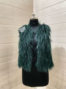 Luxury Ostrich Feather Imported Short Vest