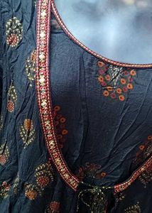 xxl festive black double layer anarkali