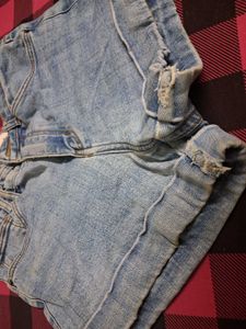 Distressed Denim Shorts