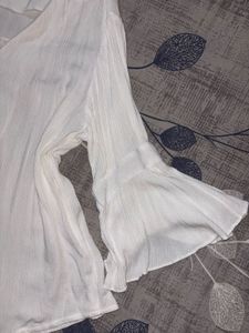 White Bell Sleeve Blouse