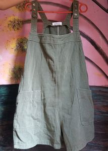 Half Pants Dungarees Light Dark Green