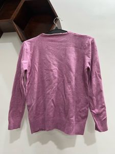 Purple Embellished Knit Sweater