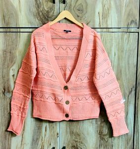 Peach Knit Cardigan size-40