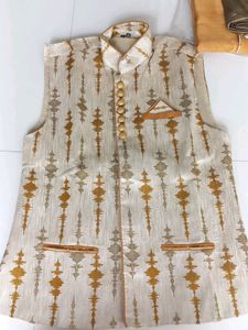 Three Piece Kurta Jacket Set Party Were Set One Time Used Size 38
