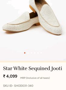 White Ethnic Mojari Shoes