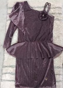 Stylish Purple Velvet Dress