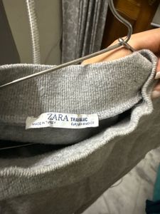 ZARA Grey Mock Neck Top