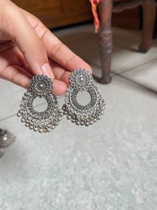 Trio of 3 set oxidised earrings