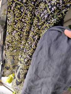 Chikankari Black Kurta and dupatta
