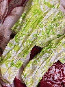Zara Green Floral Crop Top