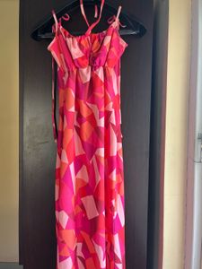 Geometric Pink Maxi Dress