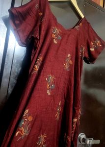 Burdundy Plazo Suit With Dupatta 42 Bust