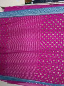 Pink Polka Dot saree