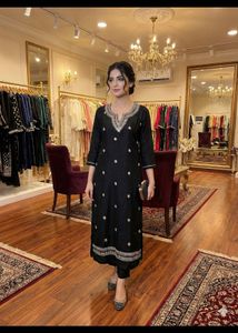 Branded Kajri Elegant Black Kurti new wdt tag