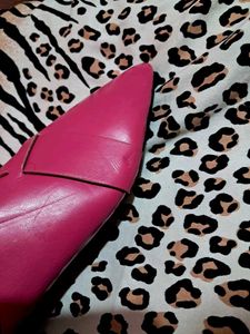 Pink Leather Flat Sandal
