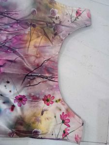 Handmade Floral Print Sleeveless Flared dress