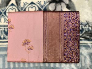 Elegant Pink &amp; Blue Silk Saree