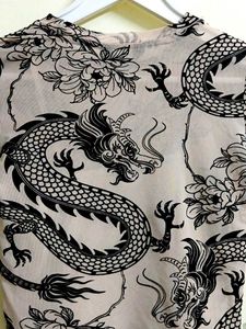 Dragon Print Mesh Top