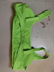 Neon Green Ribbed Sports Bra