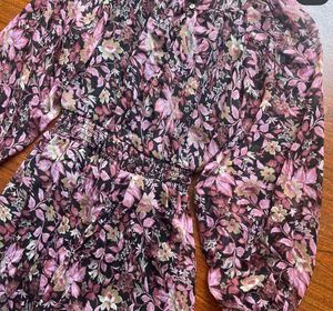 Mango Pink&amp;Purple smocked Waist Dress(Fixed Price)
