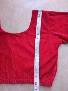 Red Velvet Blouse Top