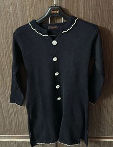 Black Button-Down Cardigan