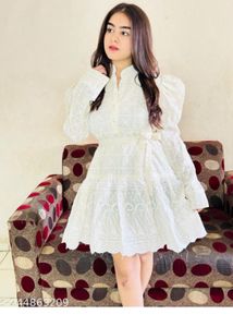 Charming White Embroidered Dress