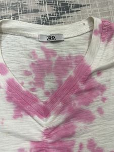 Zara Pink And White Top