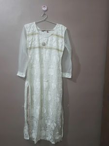Beautiful Chicken White Kurta