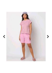 Women&#39;s Light Pink Solid Cap Sleeve Cotton T-Shirt