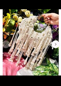 Pearl Embellished Fringe Bag