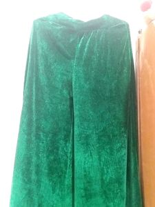 Emerald Green Velvet Palazzo Pants