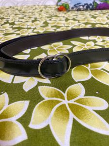 Black Leather Strap with Metal Rings