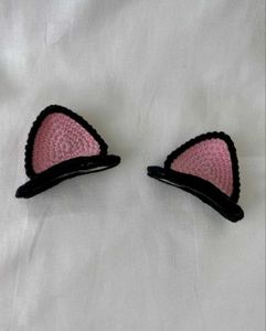 Crochet Cat Ear Hair Clips (1pair)