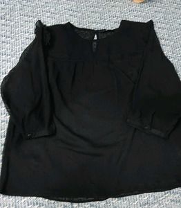 Black  Dobby Sheer Top