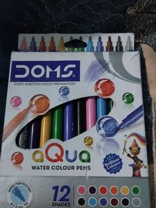 DOMS Aqua Water Colour Pens - 12 Shades